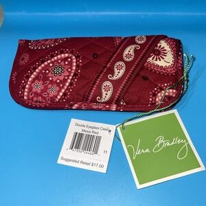 Vera Bradley Red Paisley Quilted Eyeglass Soft Case Retired Eyeglasses